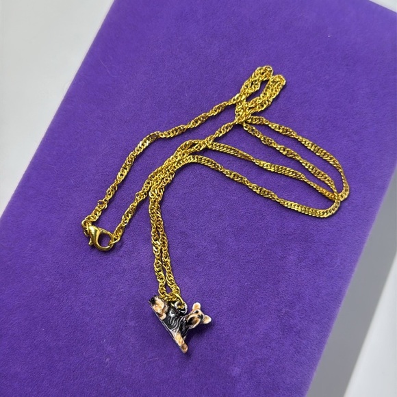 💛 Gold Plated Dog Pendant Necklace - Picture 3 of 3